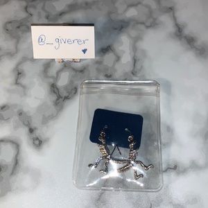 Silver Dinosaur Fossil / T-Rex Bones Dangle Earrings